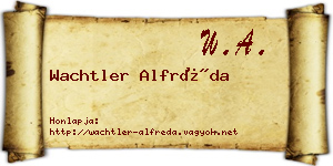Wachtler Alfréda névjegykártya